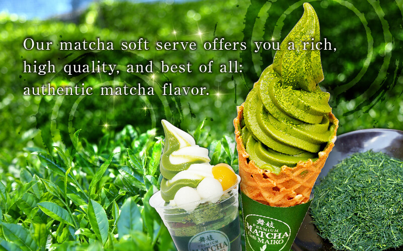 Our matcha soft serve offers you a rich, high quality, and best of all: authentic matcha flavor